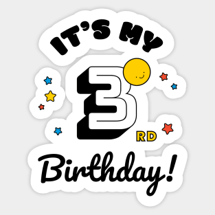 Three Year Old Birthday - Happy Birthday - Birthday Party Sticker